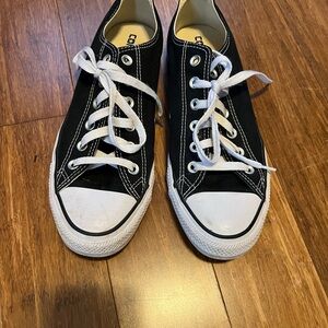 Converse Black Canvas Sneakers with White Laces